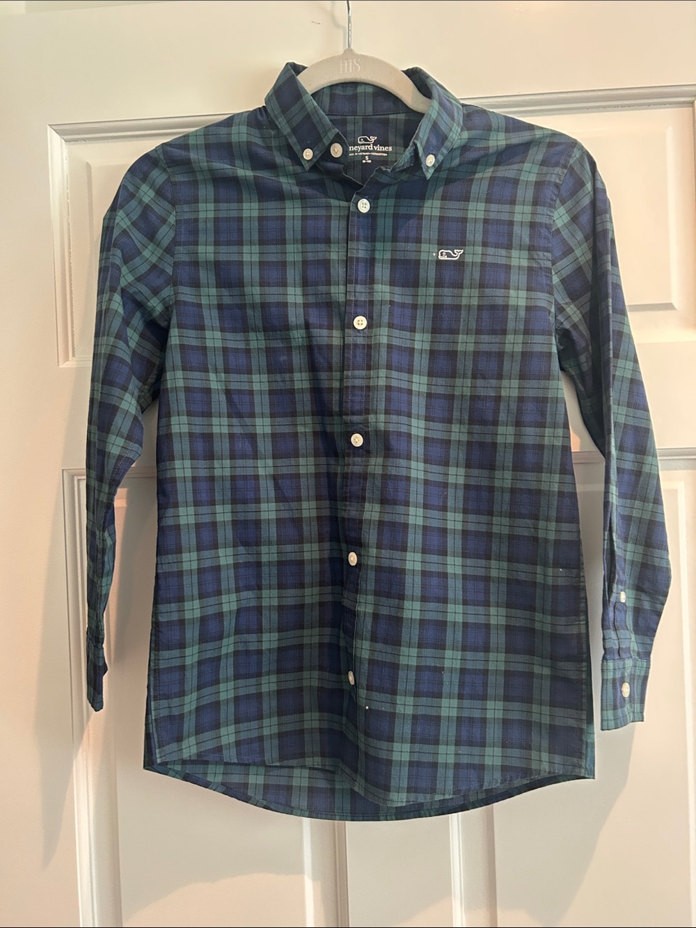Vineyard Vines Blue and Green Plaid Plaid Button-Down Shirt